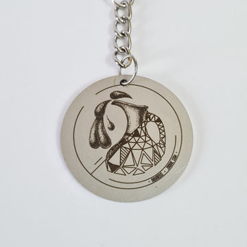 Aquarius Laser Engraved Stainless Steel Zodiac Metal Keychain