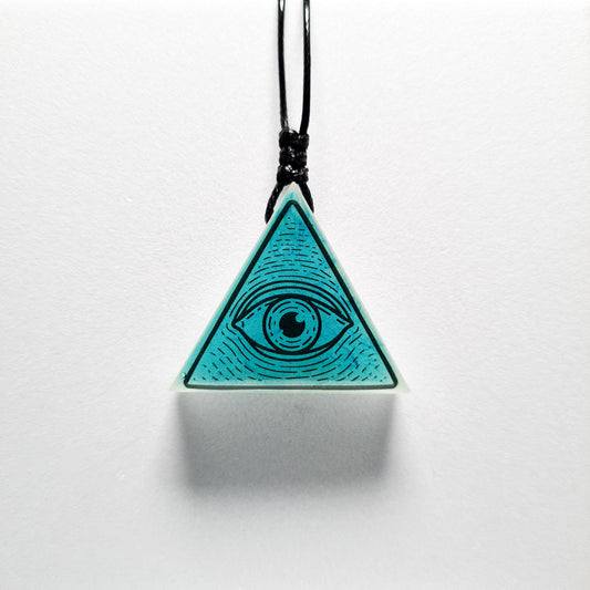 Illuminati Blue Glow in Dark Resin Handcrafted Pendant
