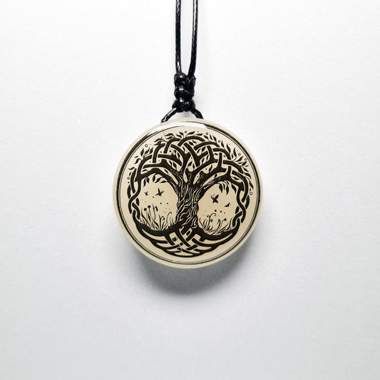 Yggdrasil (Tree of Life) Vikings Blue Glow in Dark Resin Handcrafted Pendant