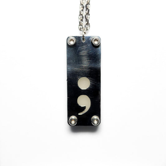 Semicolon Rectangular Symbol Night Glow Pendant