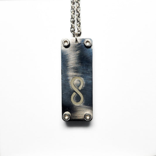 Infinity Rectangular Symbol Night Glow Pendant With Metal Cover