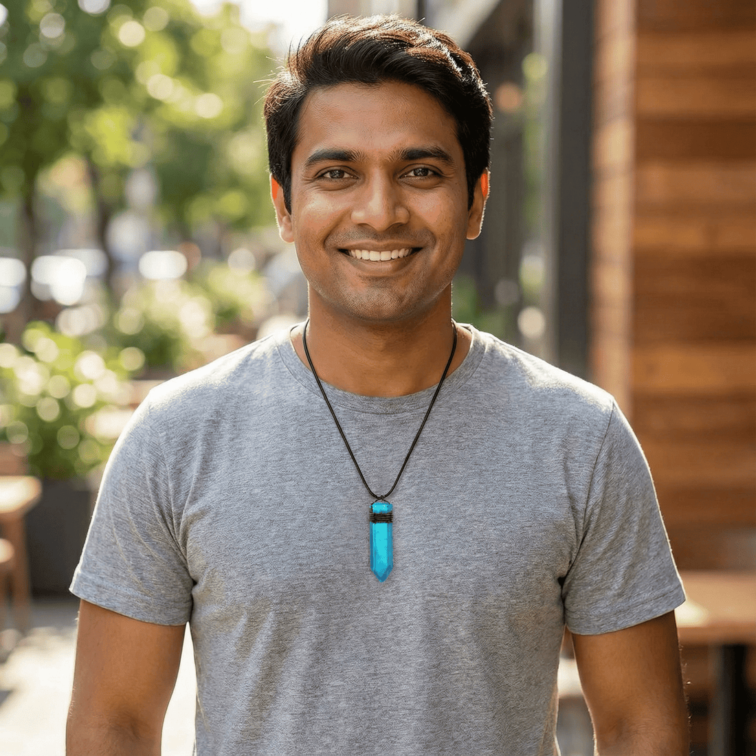 Blue Bullet Resin Pendant (Transparent)