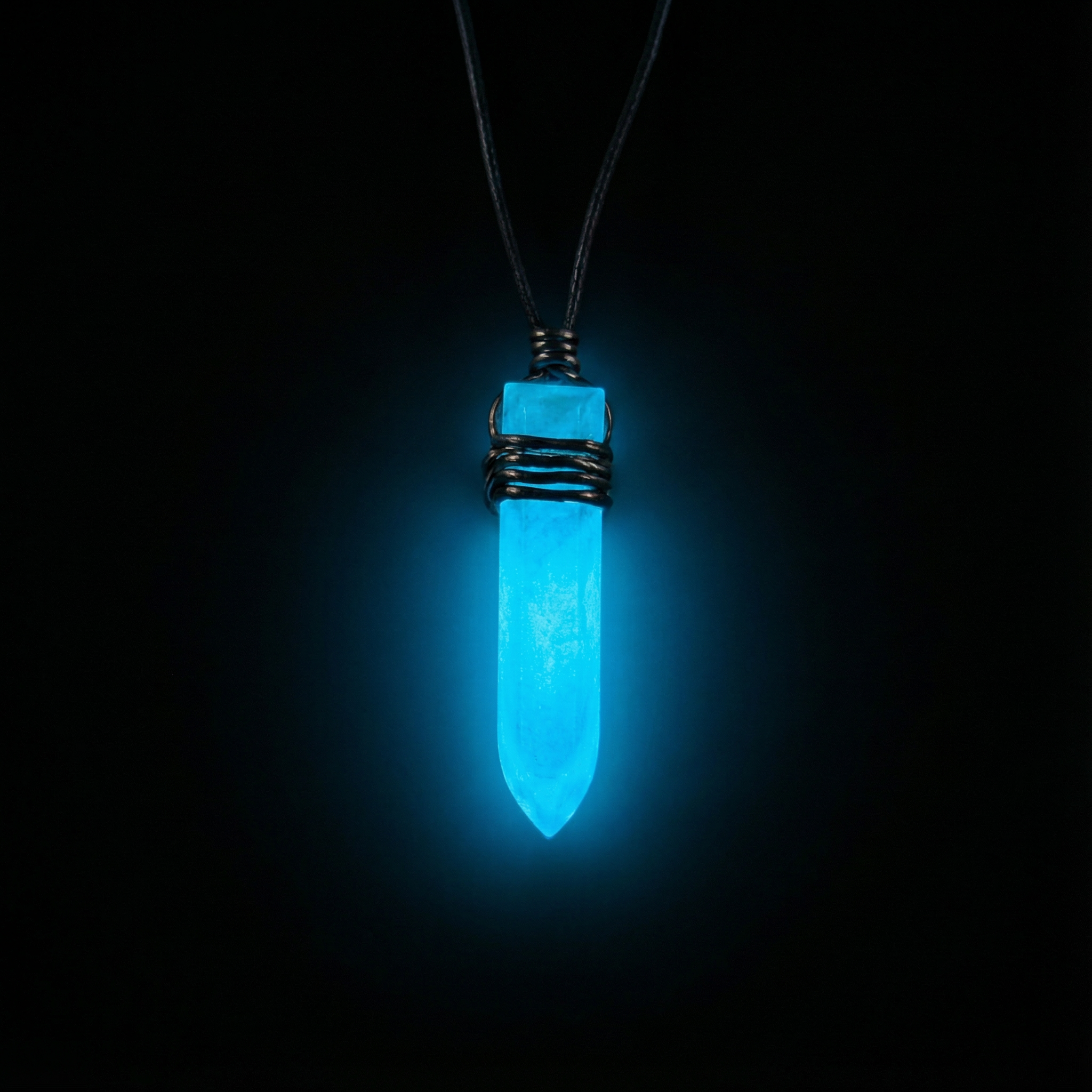 Glow in Dark Blue Bullet Resin Pendant