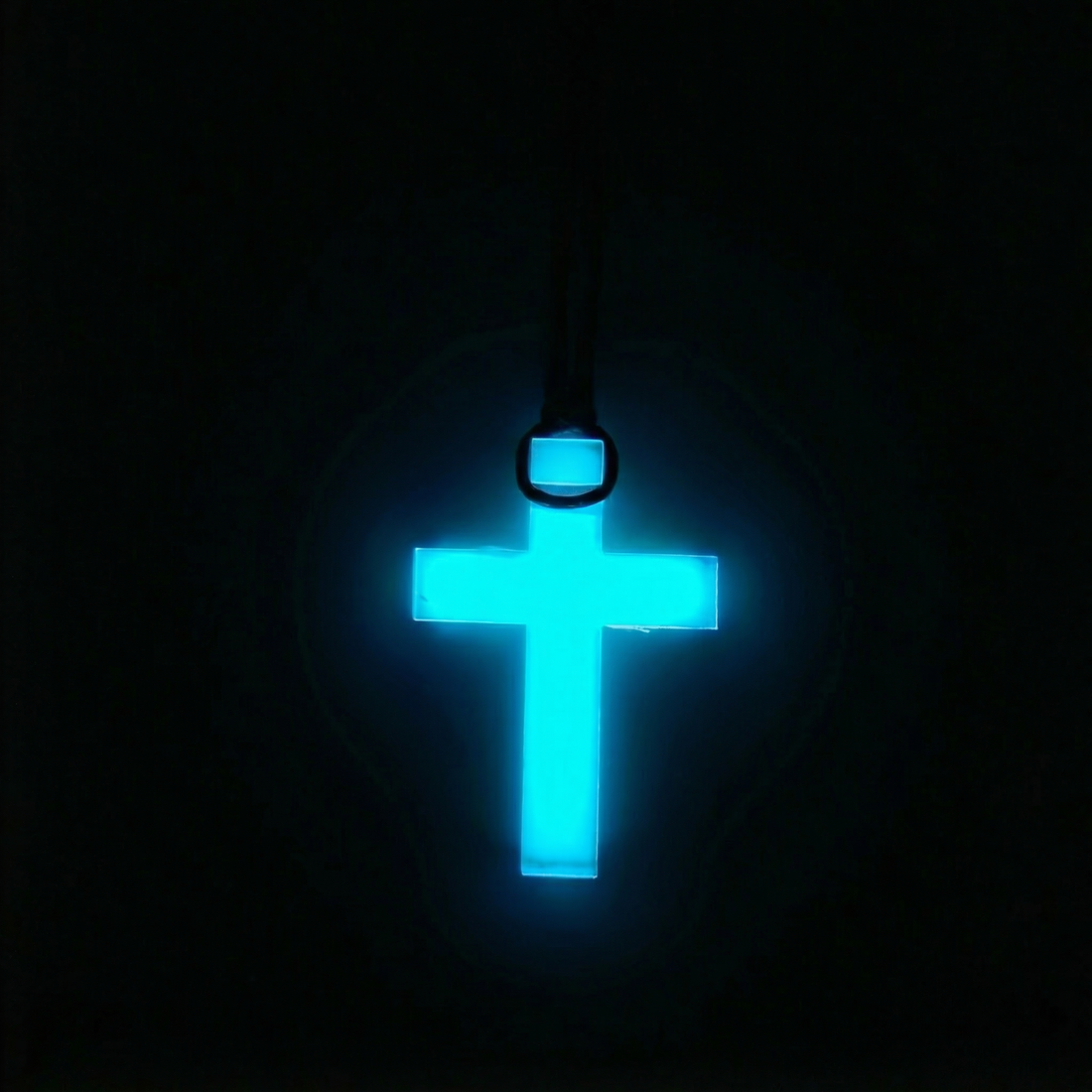 Glow in Dark Cross Resin Pendant
