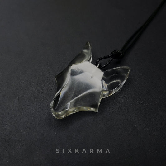 3D Transparent Wolf Resin Handcrafted Pendant