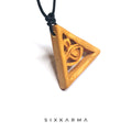 Eye of Horus Triangular Wooden Handmade Unisex Pendant | Six Karma | India