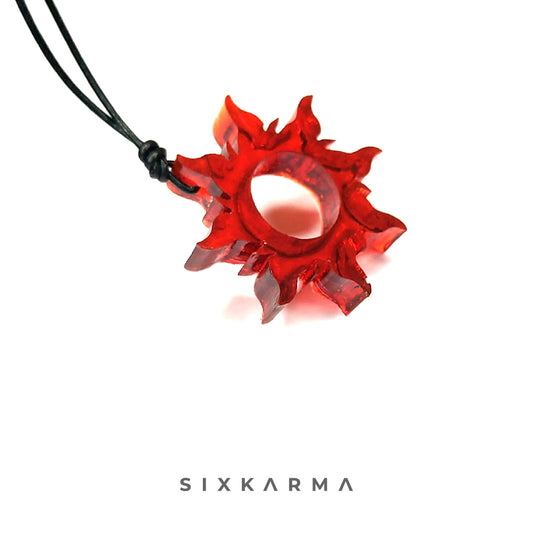 Ruby Red Sun Resin Handcrafted Unisex Pendant | Six Karma | Handmade Pendants | Fashion | India