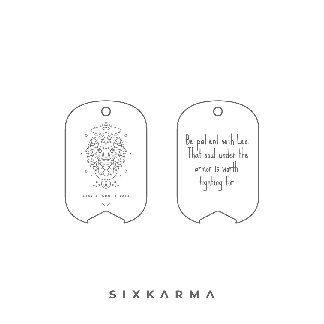 Leo Laser Engraved Stainless Steel Zodiac Men's Pendant | Six karma | Fashion | India