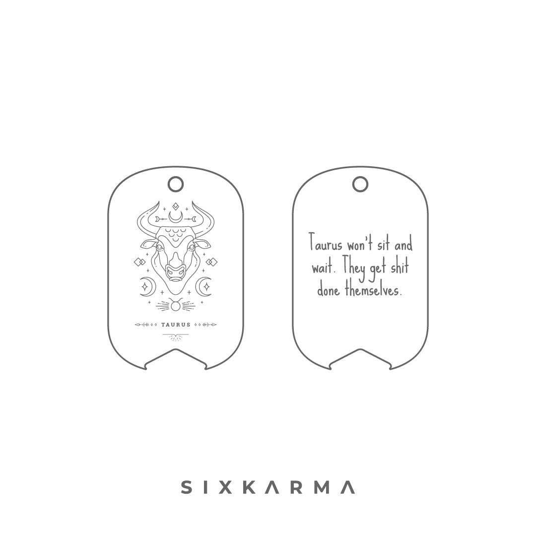 Taurus Laser Engraved Stainless Steel Men's Pendant | SixKarma | Fashion | India