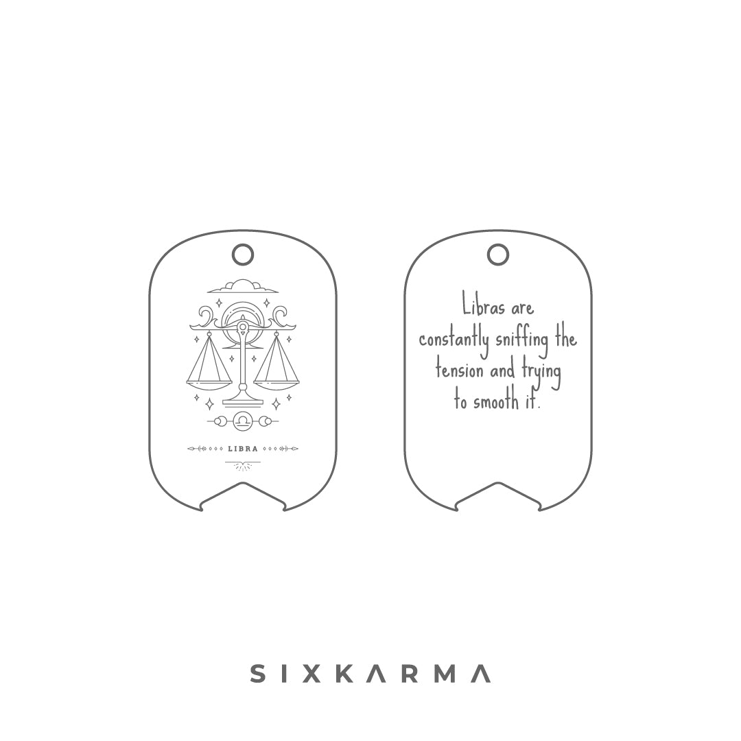 Libra Laser Engraved Stainless Steel Zodiac Men's Pendant | Fashion | Pendants | India | Six Karma