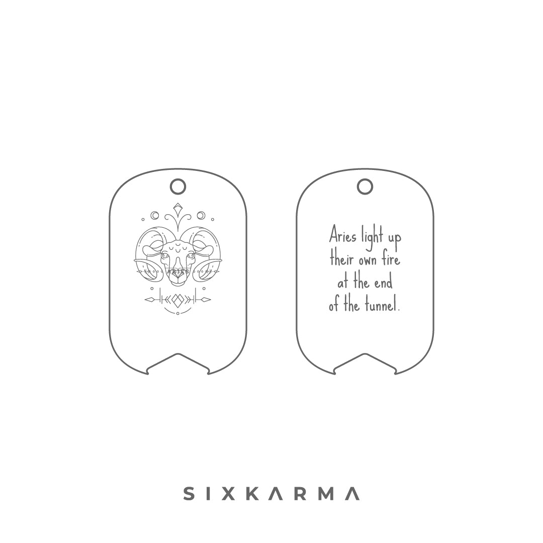Aries Laser Engraved Stainless Steel Men's Pendant | SixKarma | Fashion | India