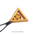 Eye of Horus Triangular Wooden Handmade Unisex Pendant | Six Karma | India