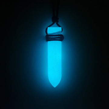 Glow in Dark Blue Bullet Resin Handcrafted Unisex Pendant