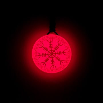 Helm of Awe Vikings Red Glow in Dark Resin Handcrafted Pendant