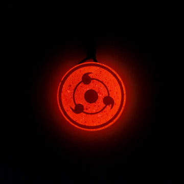 Naruto Inspired Three Tomoe Sharingan Glow in Dark Resin Pendant