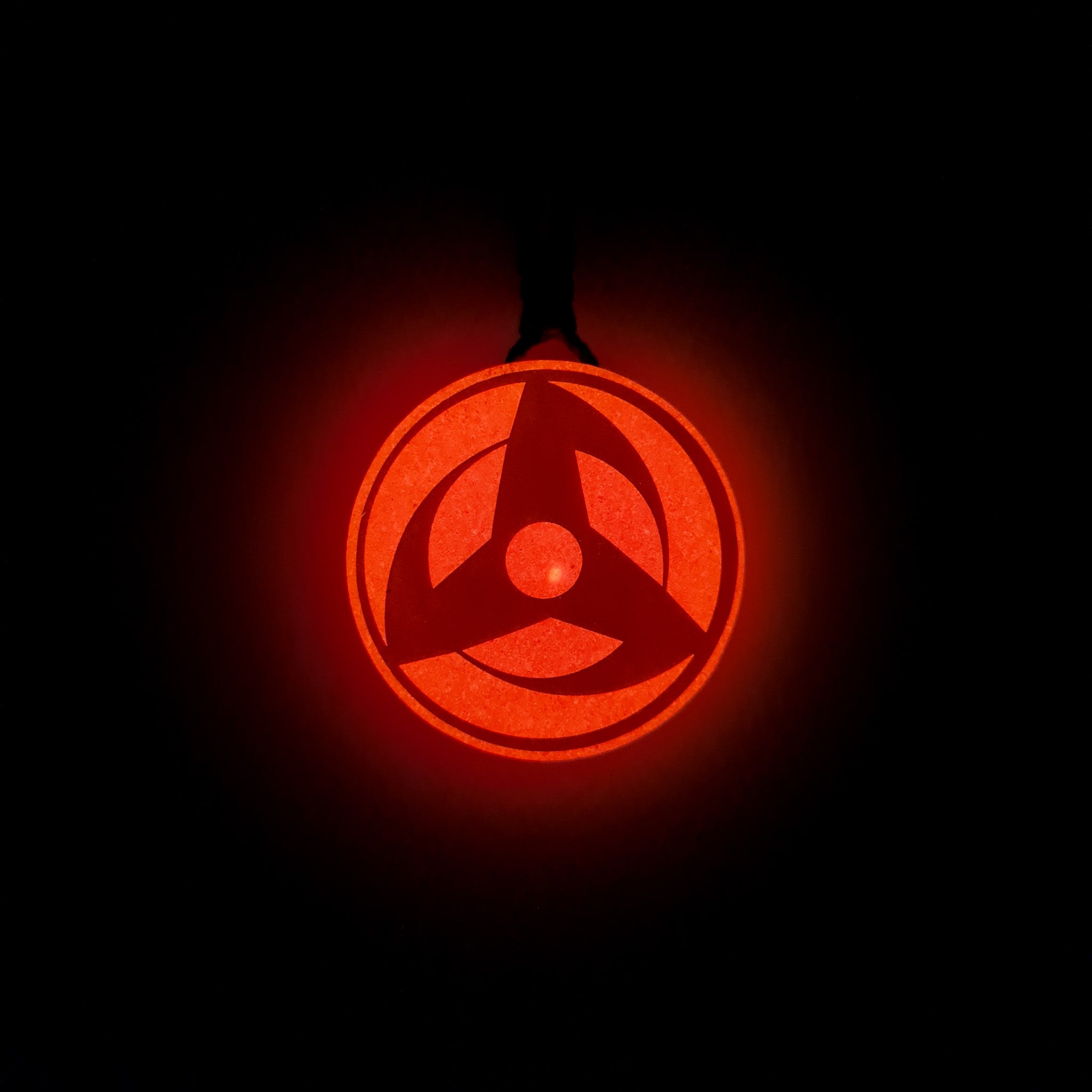 Naruto Inspired Obito Mangekyou Sharingan Glow in Dark Resin Pendant