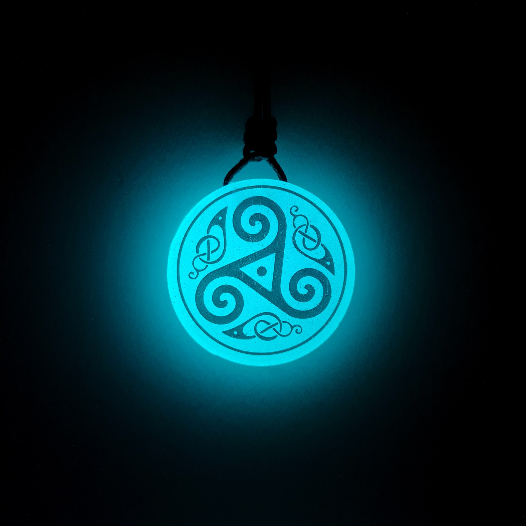 Triskele Vikings Blue Glow in Dark Resin Handcrafted Pendant