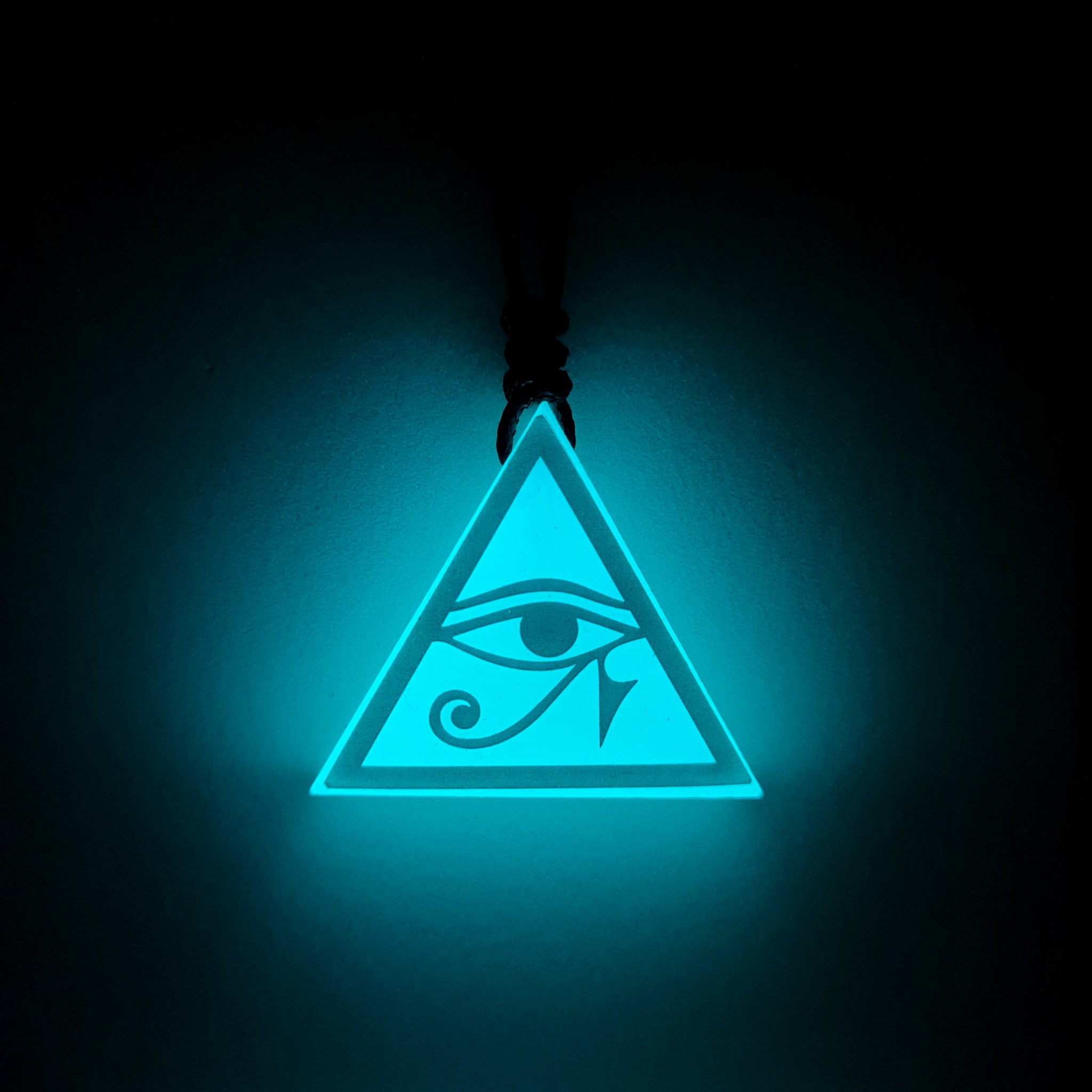 Eye of Horus Blue Glow in Dark Resin Handcrafted Pendant