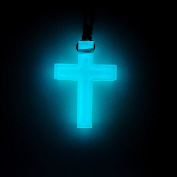 Glow in Dark Blue Cross Handcrafted Unisex Pendant