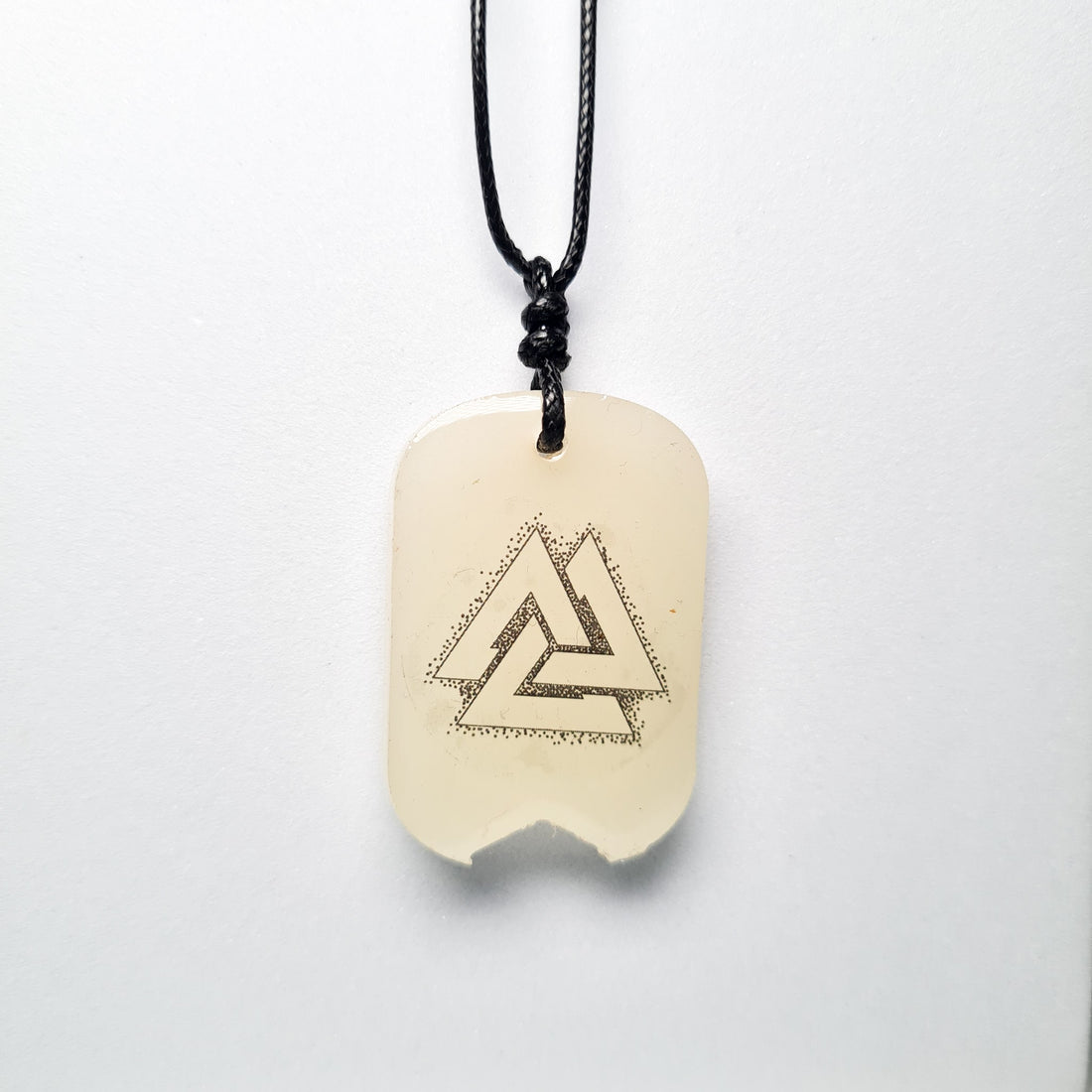 Valknut Symbol Vikings Blue Glow in Dark Resin Handcrafted Pendant