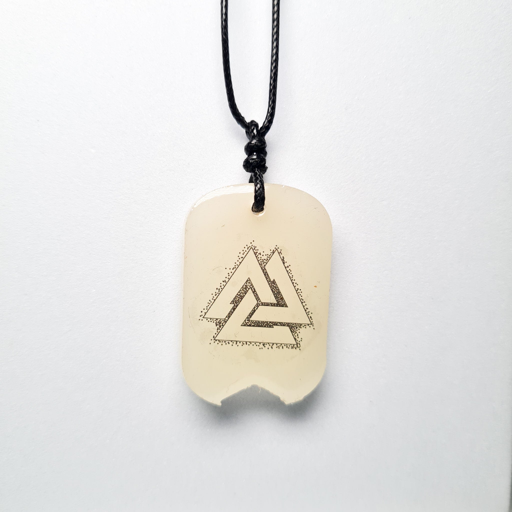 Valknut Symbol Vikings Blue Glow in Dark Resin Handcrafted Pendant