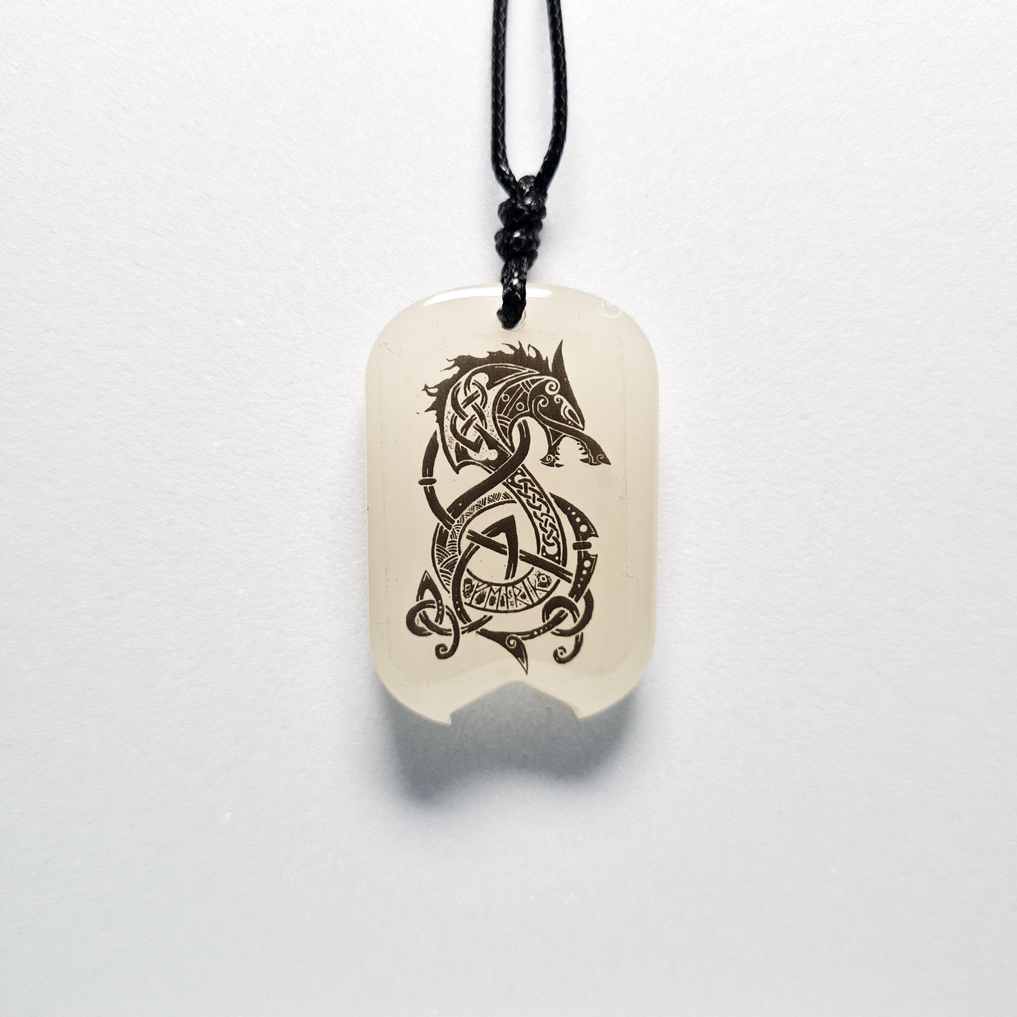 Fenrir Vikings Blue Glow in Dark Resin Handcrafted Pendant