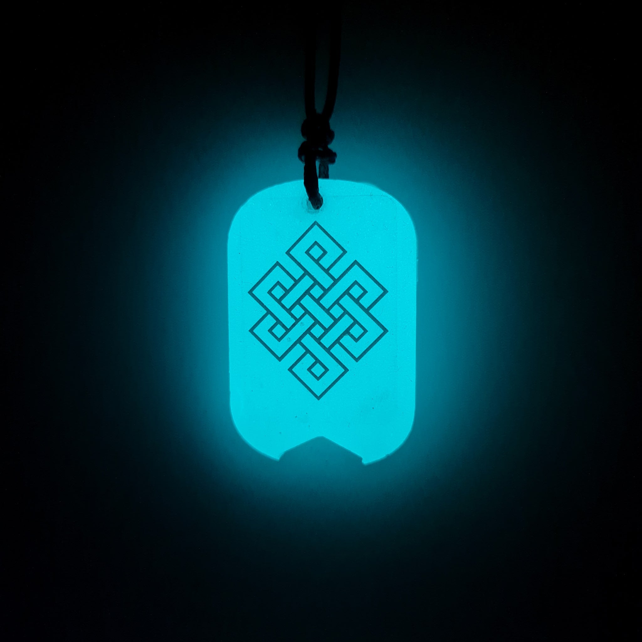 Endless Knot (Karma Symbol) Vikings Blue Glow in Dark Resin Handcrafted Pendant