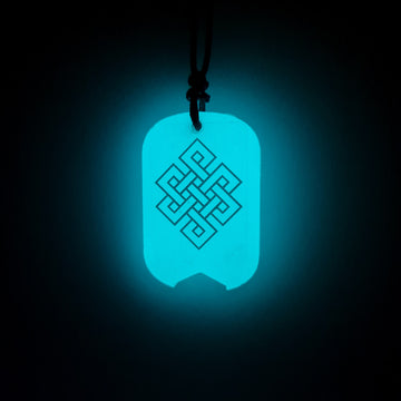 Endless Knot (Karma Symbol) Vikings Blue Glow in Dark Resin Handcrafted Pendant