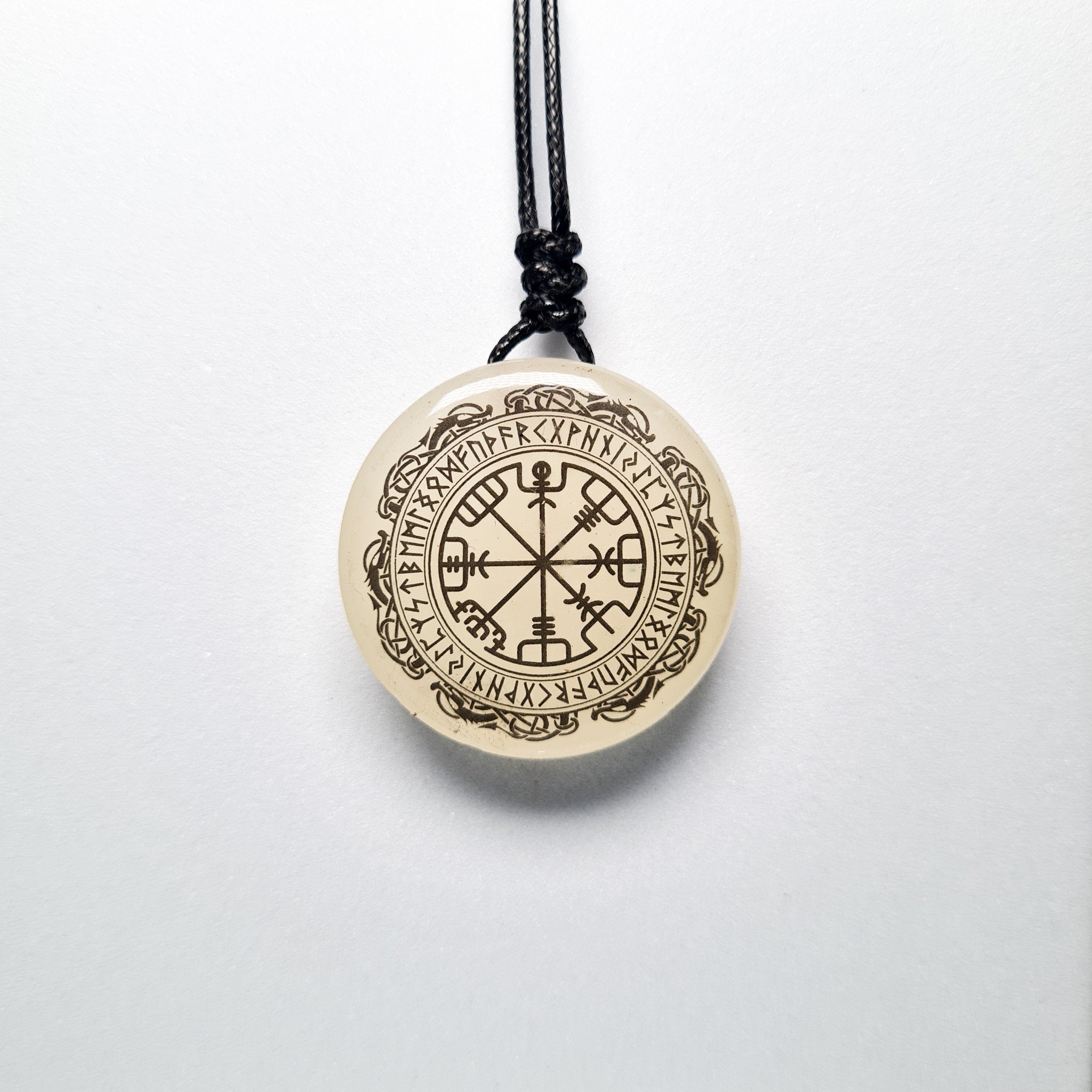 Vegvisir (Viking compass) Vikings Blue Glow in Dark Resin Handcrafted Pendant