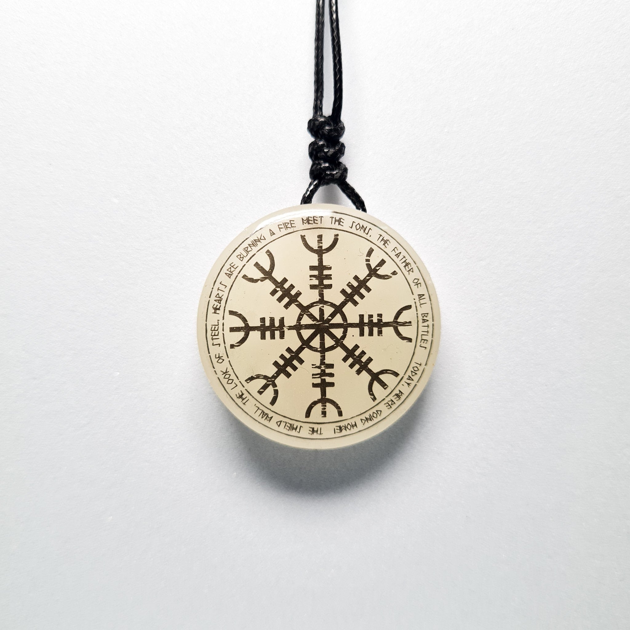 Helm of Awe Vikings Blue Glow in Dark Resin Handcrafted Pendant