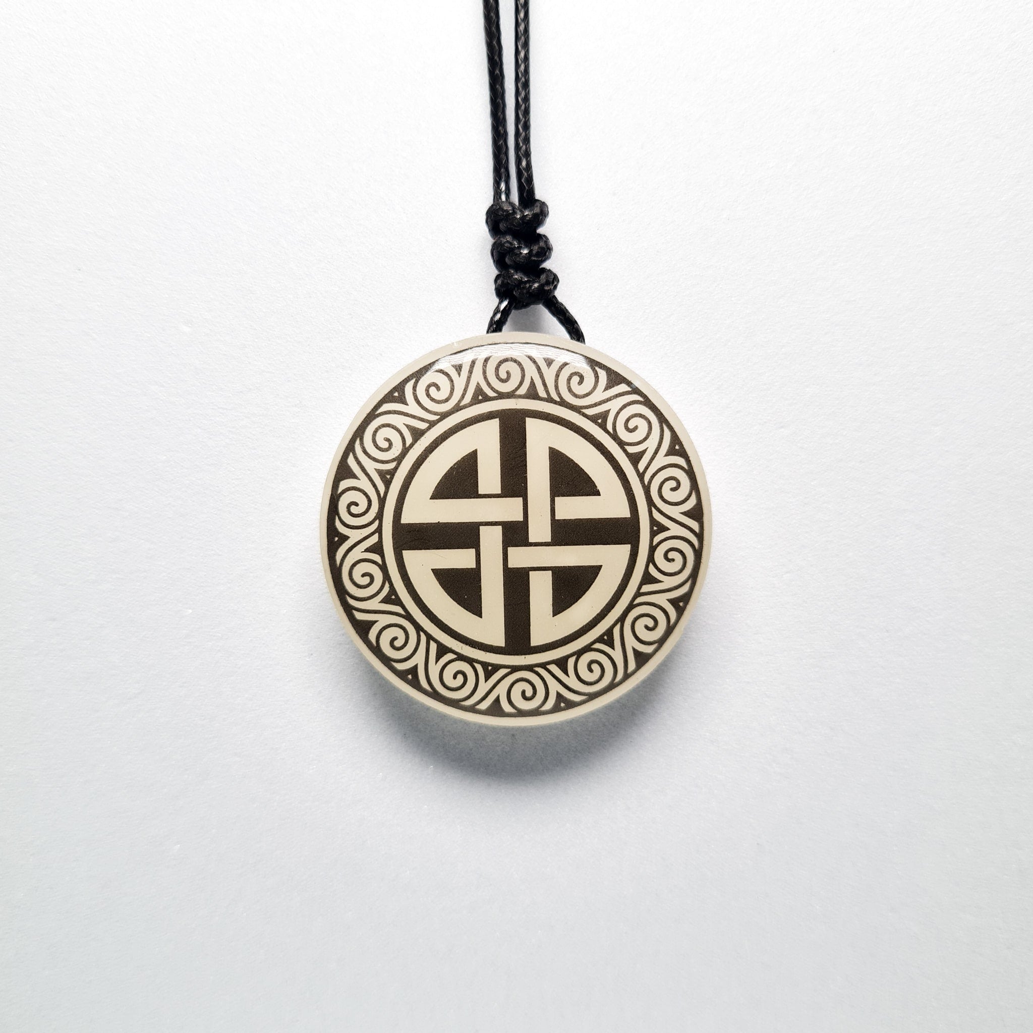 Celtic Shield Knot Vikings Blue Glow in Dark Resin Handcrafted Pendant