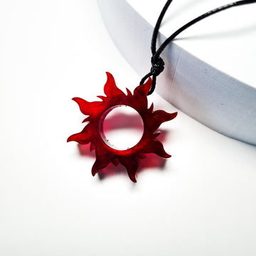 Ruby Red Sun Resin Handcrafted Unisex Pendant