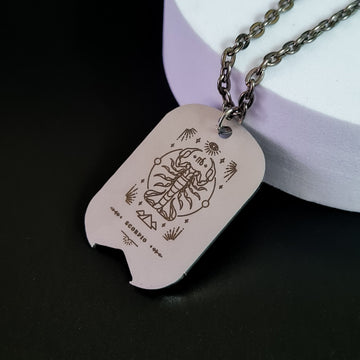 Scorpio Laser Engraved Stainless Steel Zodiac Men's Pendant