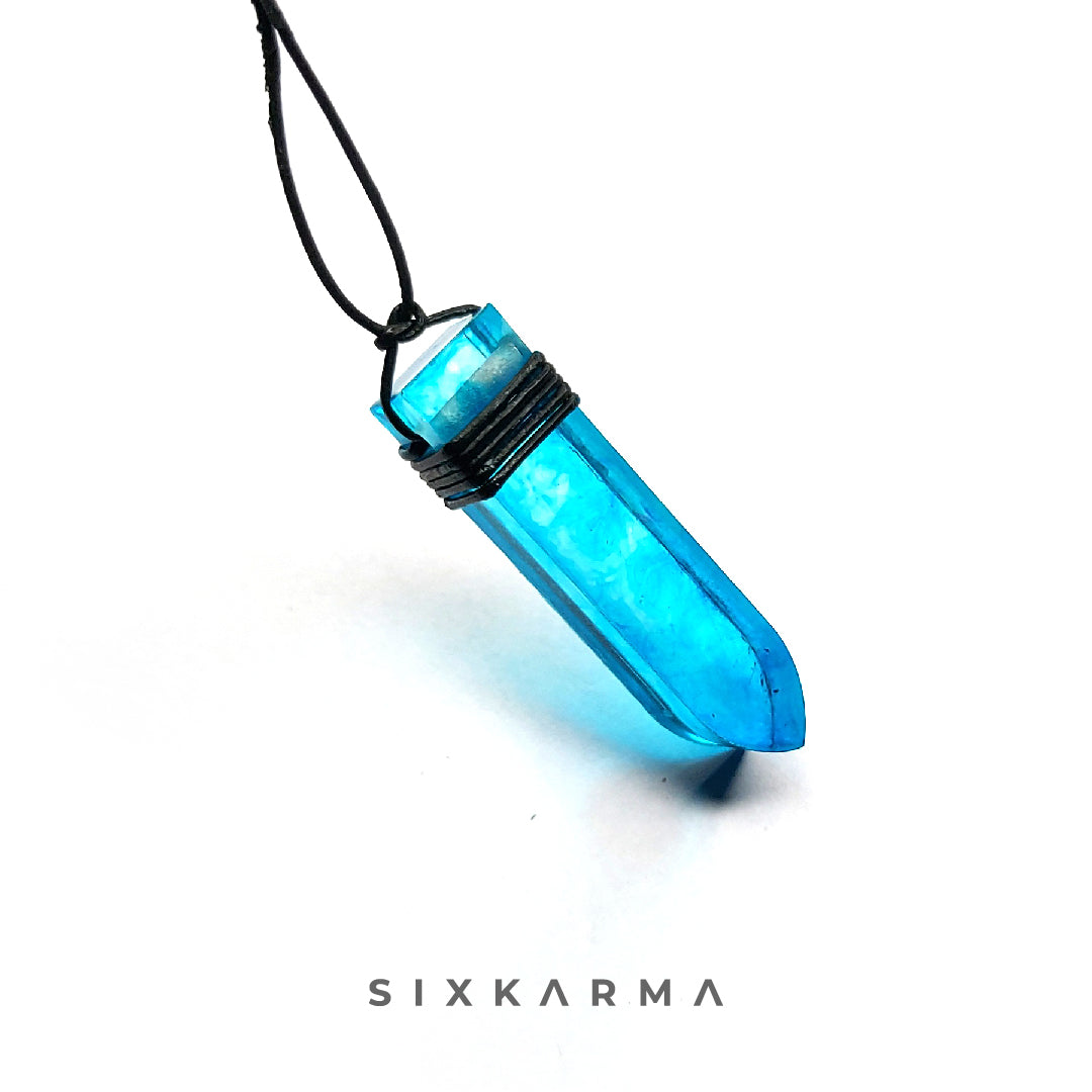 Blue Bullet Resin Handcrafted Unisex Pendant | Resin Locket | Six Karma | India