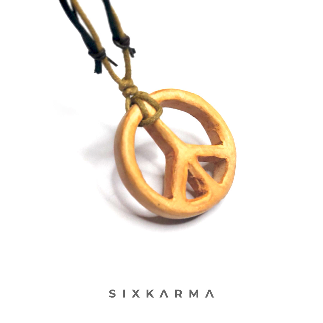 Peace Wooden Handmade Unisex Pendant - Six Karma 