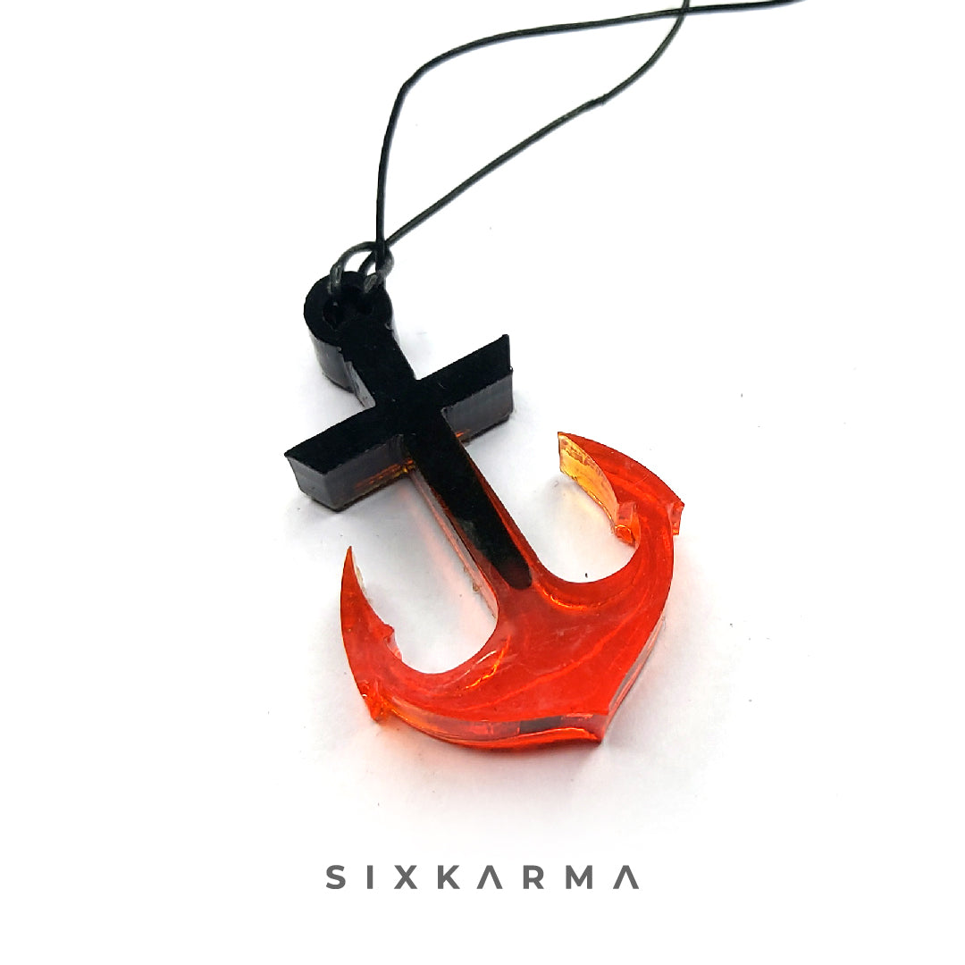 Red Sea Anchor Resin  Handcrafted Unisex Pendant | Resin Pendant | Six Karma | Wood and Resin Pendant | India