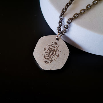 Scorpio Laser Engraved Stainless Steel Zodiac Women's Pendant